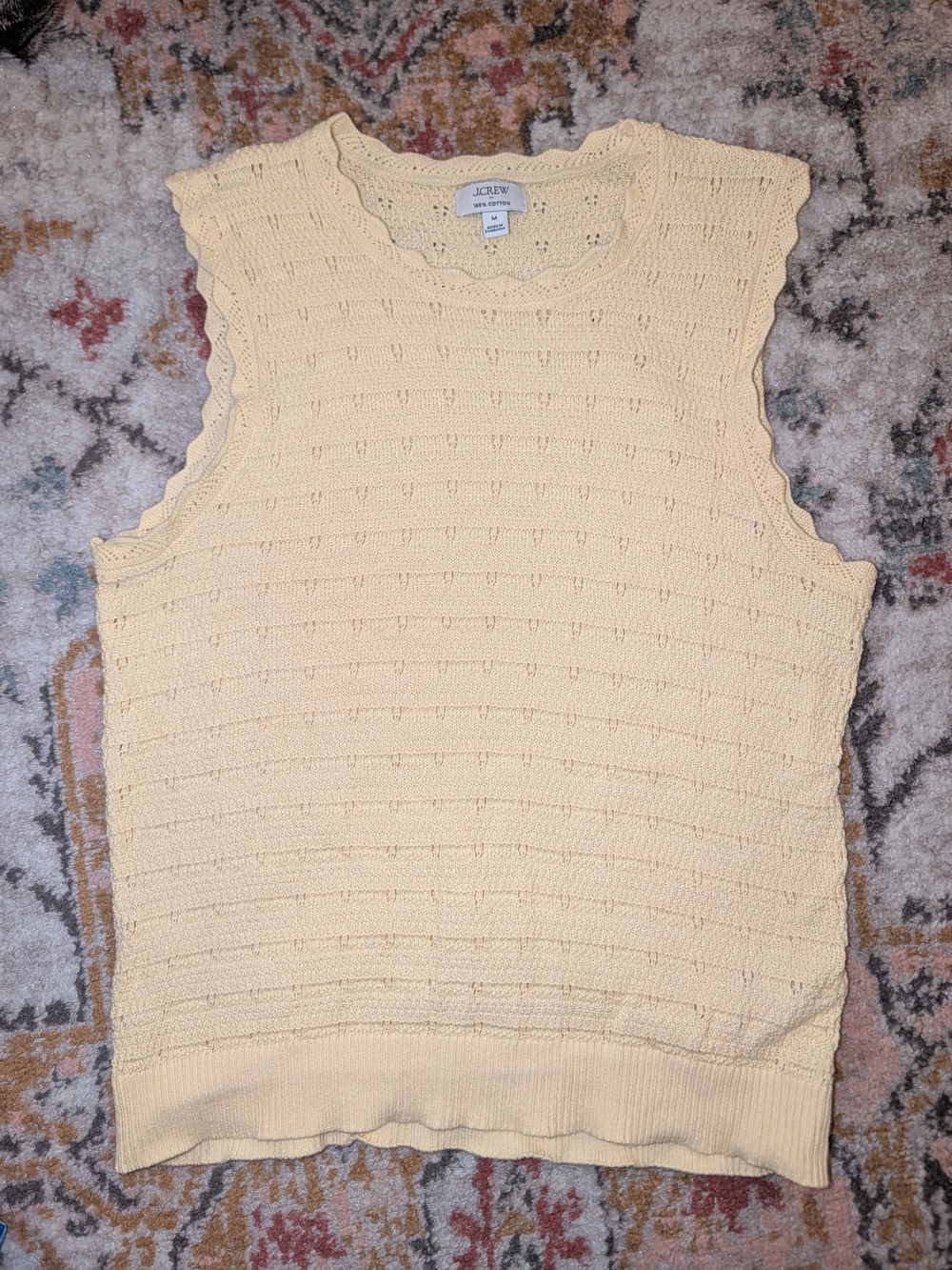 J. Crew Women's M Pale Butter Yellow Knit Sleeveless Crewneck Sweater Vest